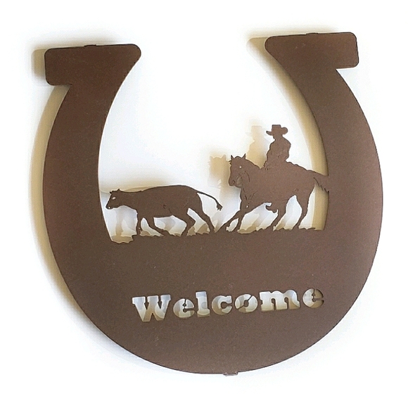 Other - Cutting Horse Horseshoe Metal Welcome Sign